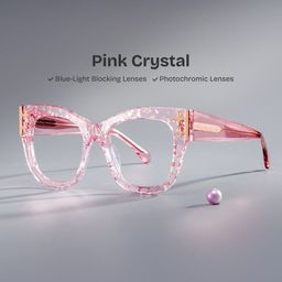 Minfia Pink Square Glasses0