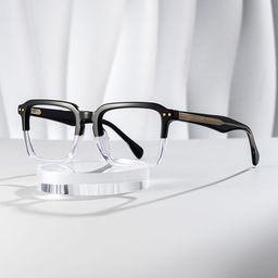 Vickerie Black Clear Rectangle Glasses0