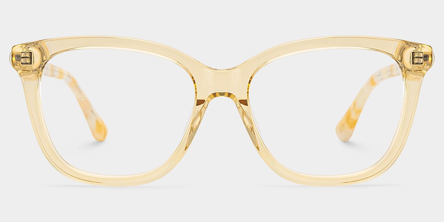 Affordable Clear Yellow Isabella Square Glasses Frames | ZEELOOL0