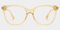 Isabella Clear Yellow Square Glasses0