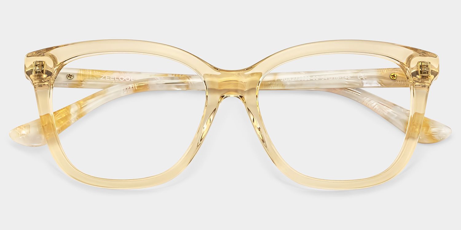 Affordable Clear Yellow Isabella Square Glasses Frames | ZEELOOL1