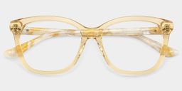 Isabella Clear Yellow Square Glasses1
