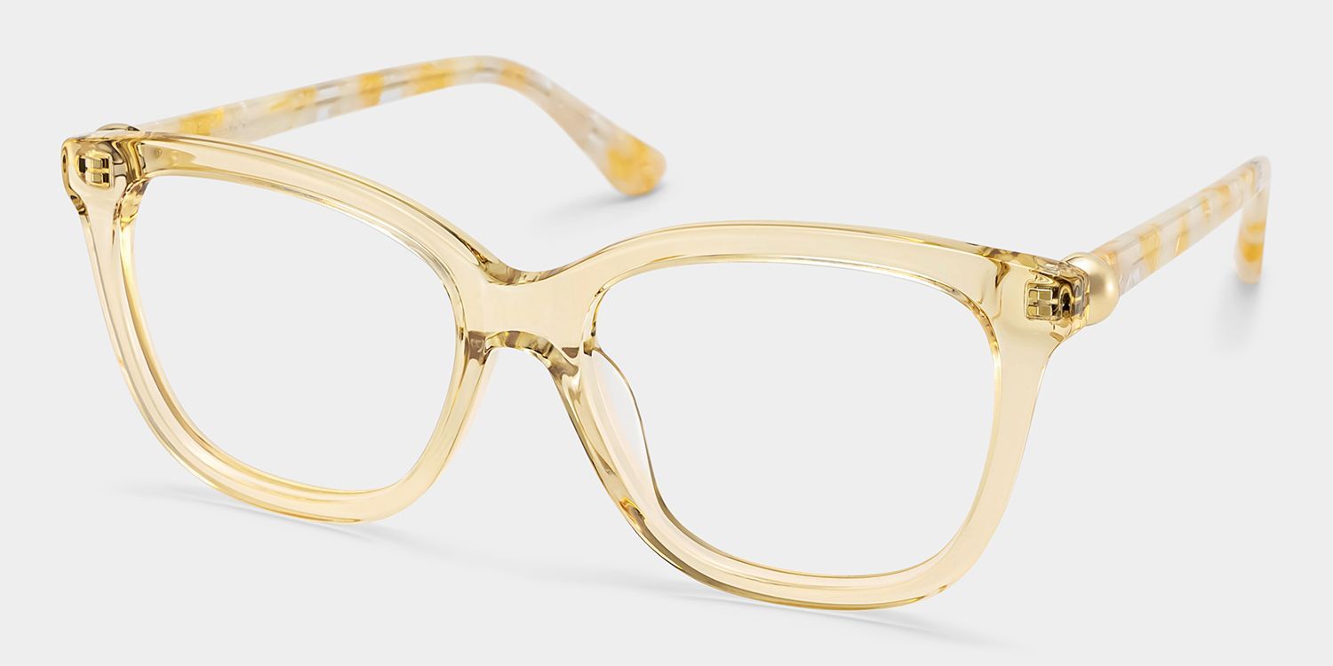 Affordable Clear Yellow Isabella Square Glasses Frames | ZEELOOL2