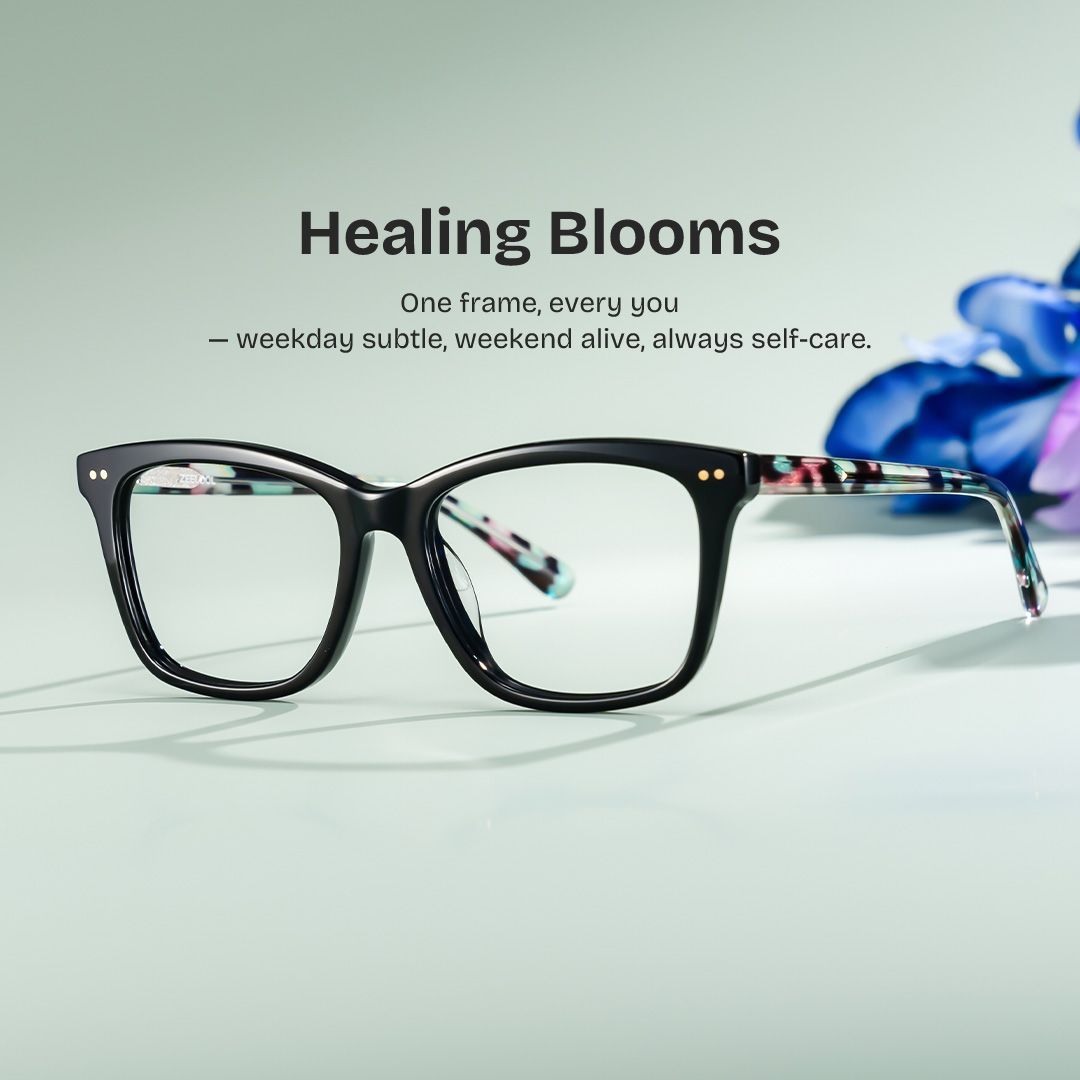 Layla Black Square Nature Eyewear for Woman | ZEELOOL0