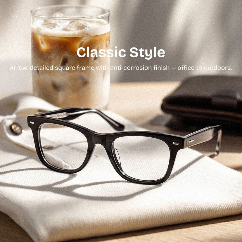 Robert Black Rectangle Glasses