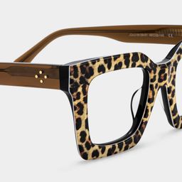 Megan Leopard print Square Glasses5