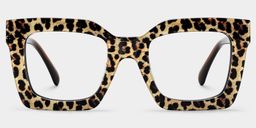 Megan Leopard print Square Glasses1