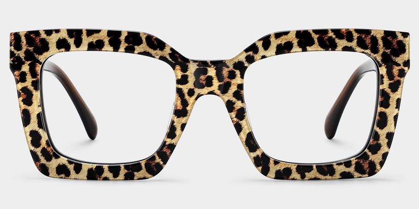 Megan Leopard print Square Glasses