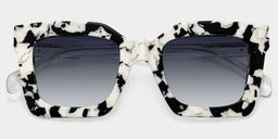 Megan Cow print Square Sunglasses1