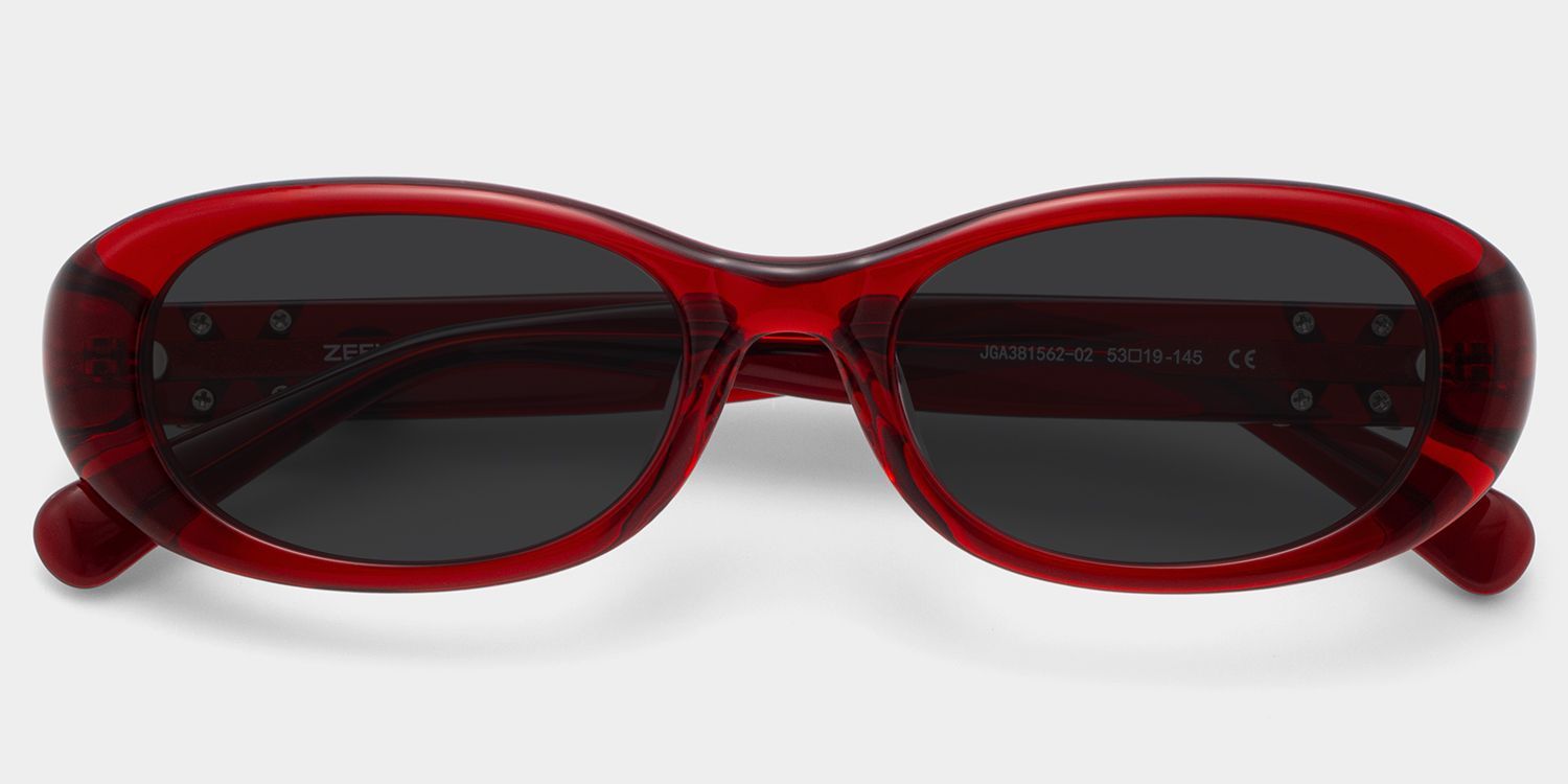 Catherine Oval Red Sunglasses for Women & Men | ZEELOOL CA1
