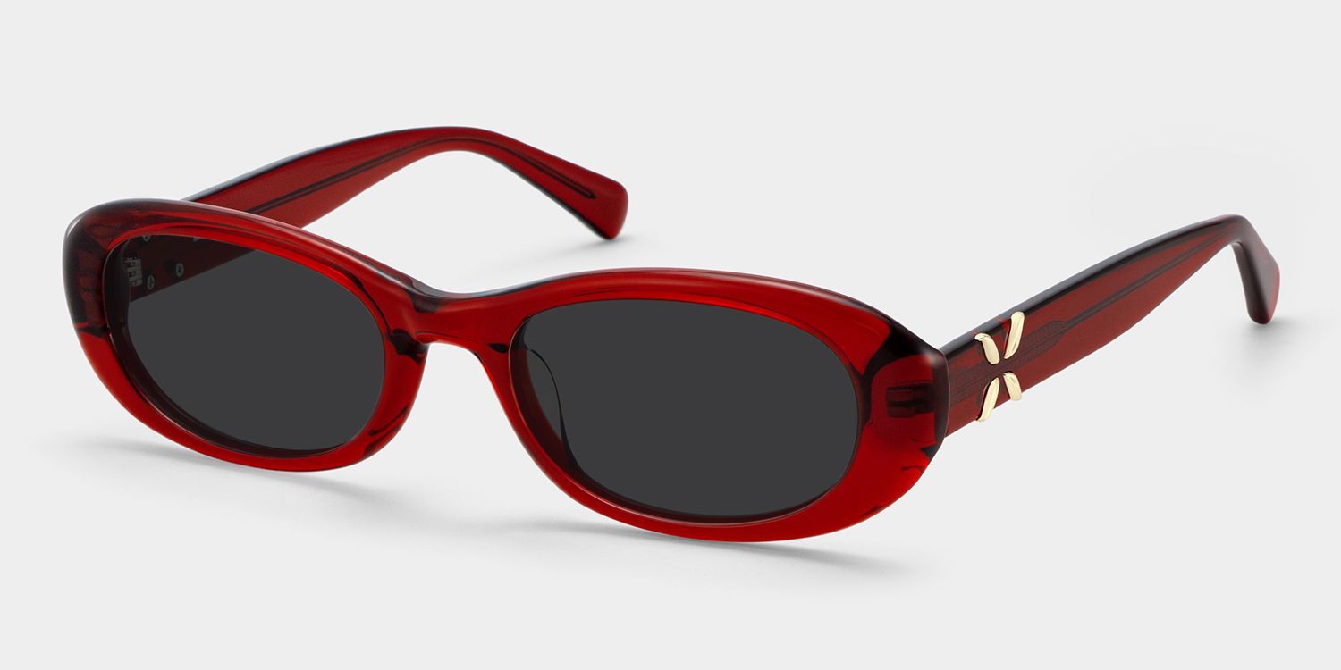 Catherine Oval Red Sunglasses for Women & Men | ZEELOOL CA2