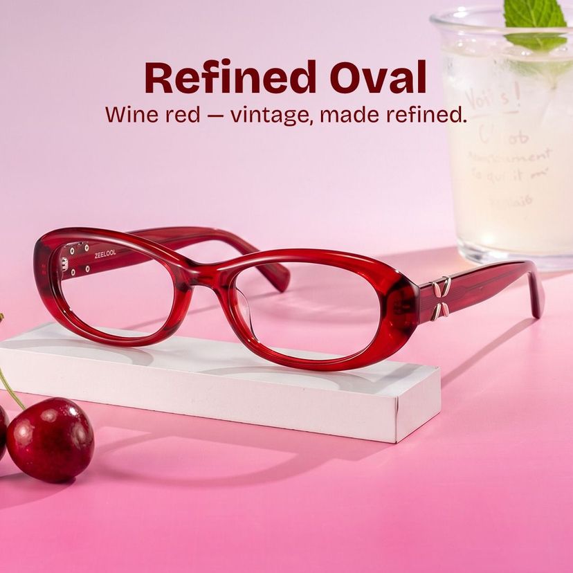 Catherine Red Oval Glasses