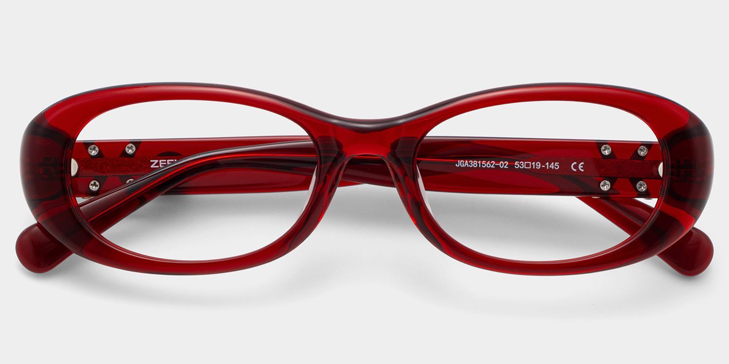 Catherine Red Oval Frame Glasses Online Sale | ZEELOOL2