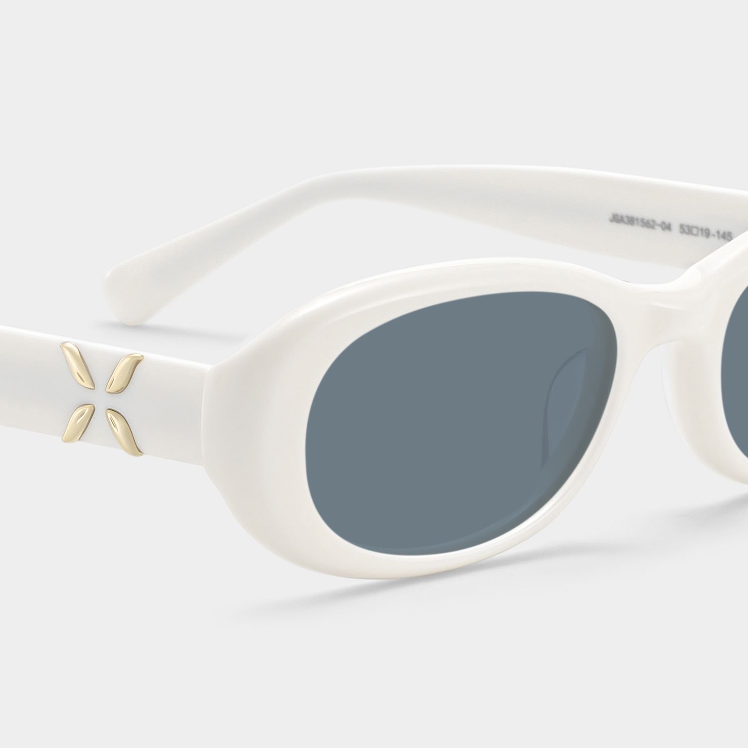 Catherine Oval White Full Rim Sunglasses | ZEELOOL CA4