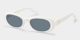 Catherine White Oval Sunglasses2