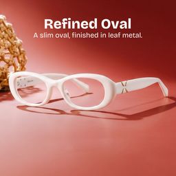 Catherine White Oval Glasses0