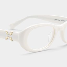 Catherine White Oval Glasses5