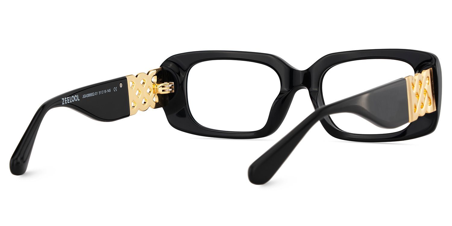 Jonas Rectangle Black Color Frame Glasses for Women | Zeelool5