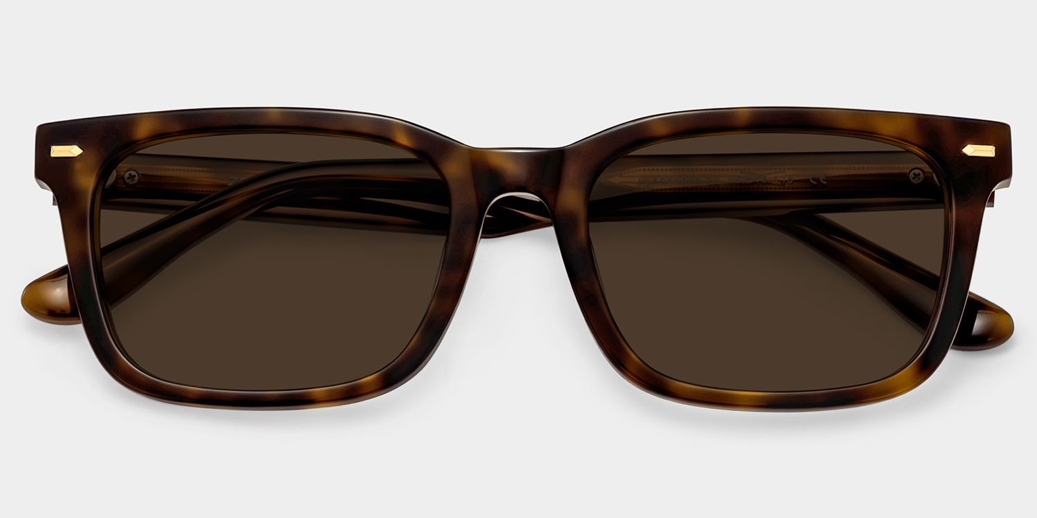 Patrick Tortoise Rectangle Polarized Sunglasses for Driving | ZEELOOL CA1
