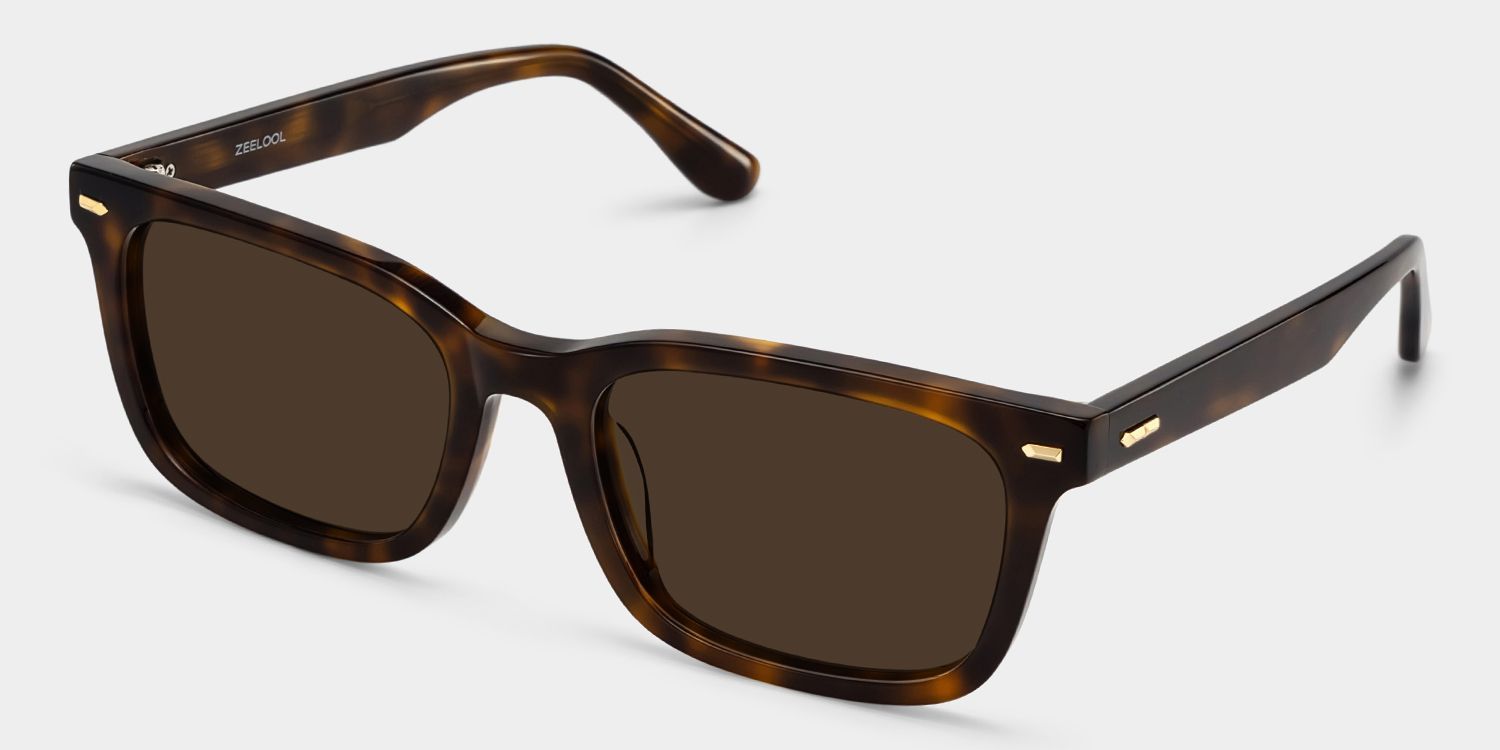 Patrick Tortoise Rectangle Polarized Sunglasses for Driving | ZEELOOL CA2