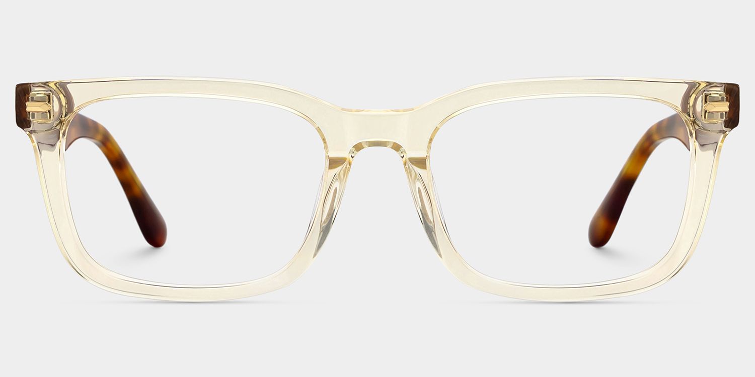 Patrick Clear Yellow Rectangle Glasses Frames for Men | ZEELOOL1