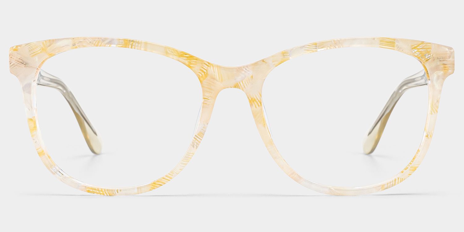 Julia Neon Yellow Rectangle Frame Glasses Online | ZEELOOL0