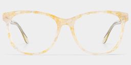 Julia Yellow Rectangle Glasses0