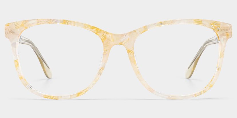 Julia Yellow Rectangle Glasses