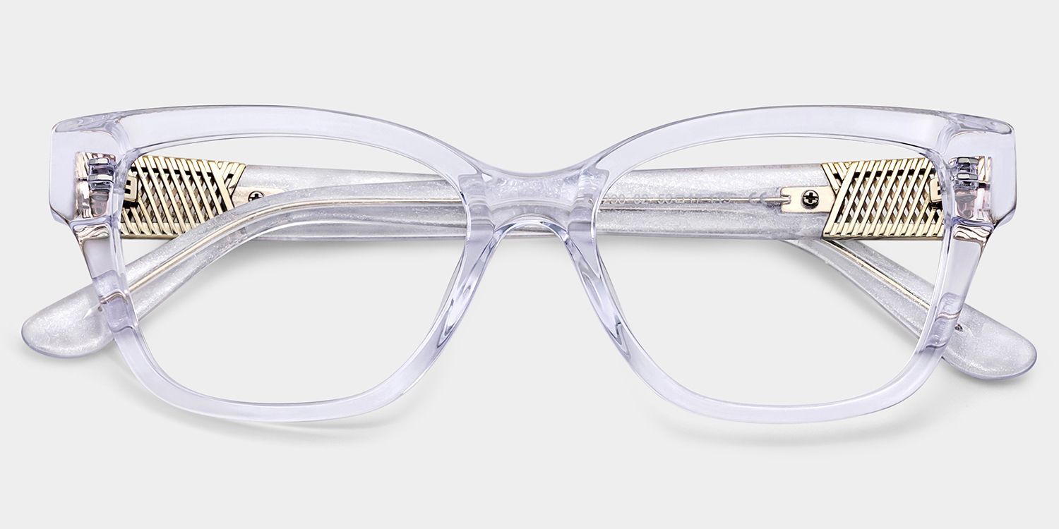 Miranda Clear Purple Cat Eye Glasses — Elegant Style | ZE...2