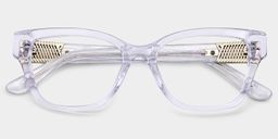 Miranda Clear Purple Cat eye Glasses2