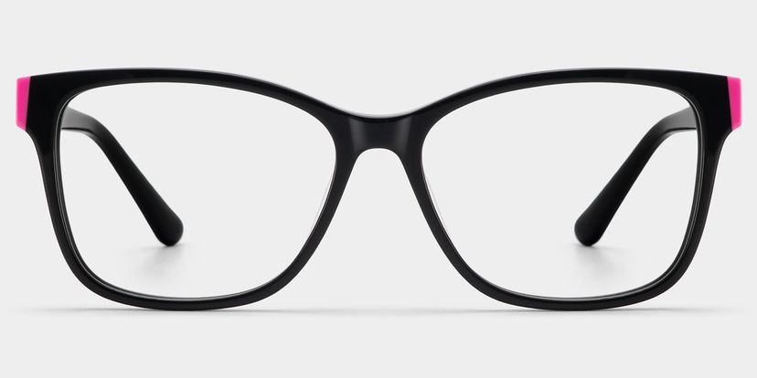 Eva Black Pink Rectangle Glasses