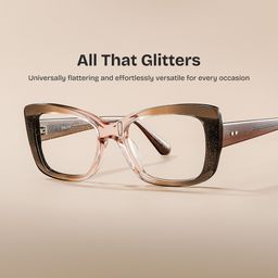Leona Brown Rectangle Glasses0