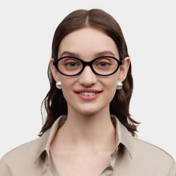 Everly Black Oval Glasses0