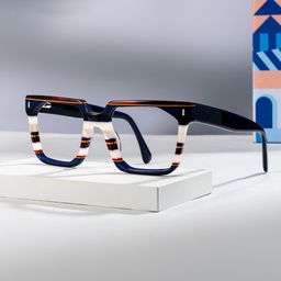 Laguer Blue Rectangle Glasses0