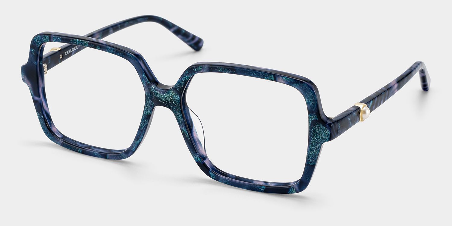 Buy Blue Tortoise Elena Square Eyeglasses | ZEELOOL2