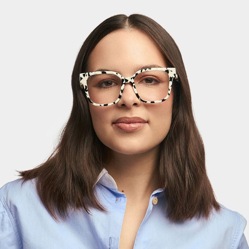 Kerri Cow Print Square Glasses