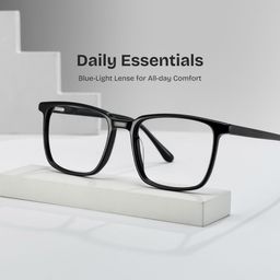 Aidan Black Rectangle Glasses0