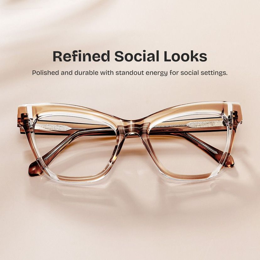 Saucie Brown Cat eye Glasses