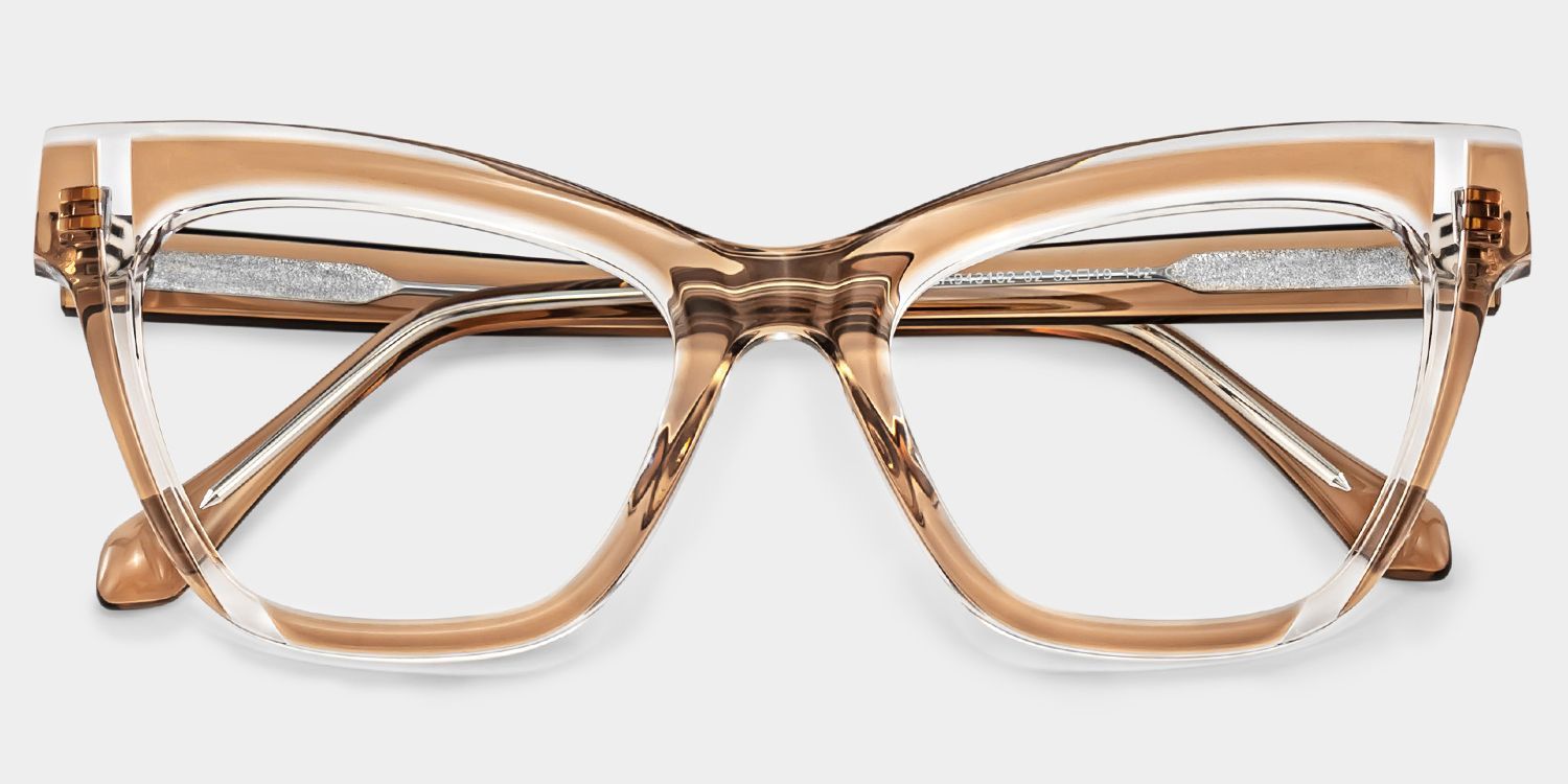 Saucie Light Brown Cat eye Frame Glasses | Zeelool2