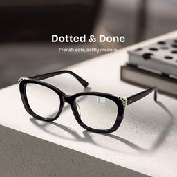Madeline Black Cat eye Glasses0