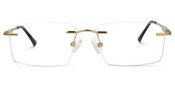 Cetina Gold Rectangle Glasses0