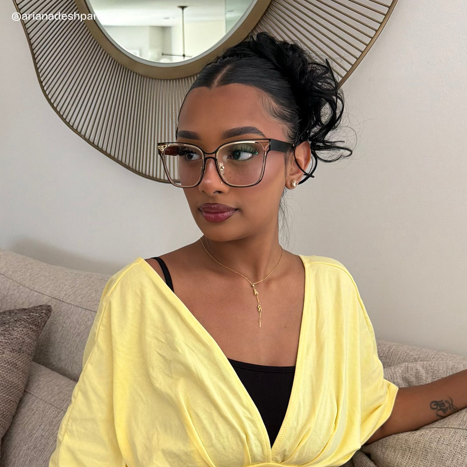 Women's Metal Glasses with Golden Tortoise Temples Online5