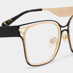 Dacarine Black Gold Square Glasses4