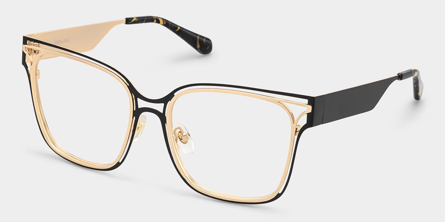 Women's Metal Glasses with Golden Tortoise Temples Online2
