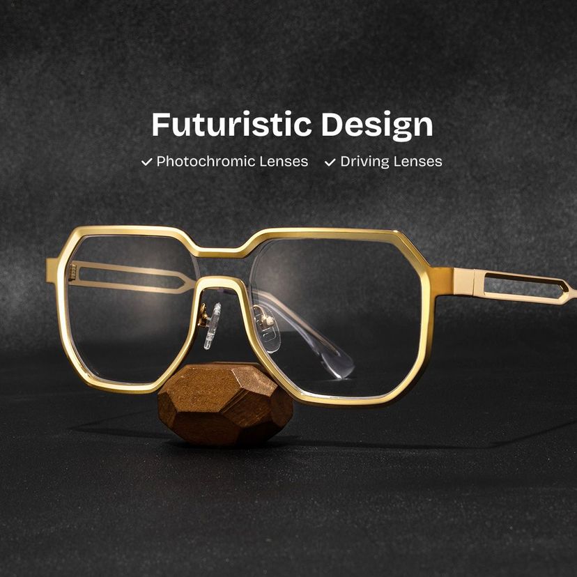 Hype Gold Geometric Glasses