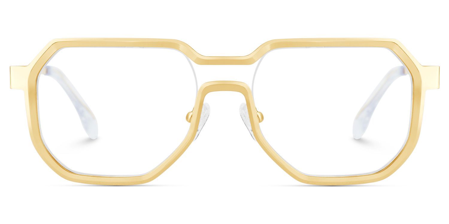 Men's Geometric Glasses in Metal Color2