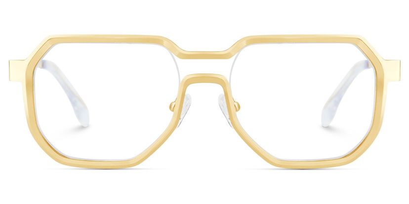 Hype Gold Geometric Glasses