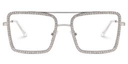 Diva Silver Square Glasses1