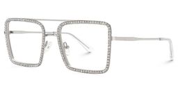 Diva Silver Square Glasses2