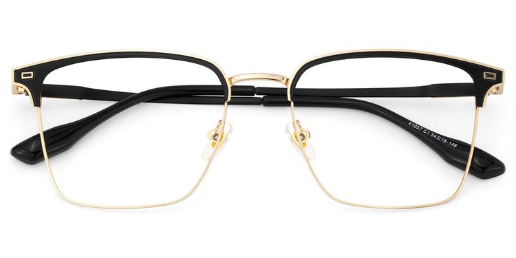 Dawson Black Gold Rectangle Glasses